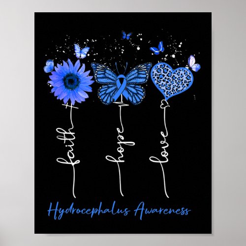 Awareness Faith Hope Love Leopard Sunflower  Poster