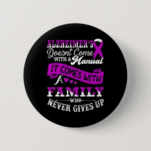 Awareness Family Support Heimer Warrior  Button