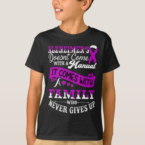 Awareness Family Support Heimer Warrior  T_Shirt