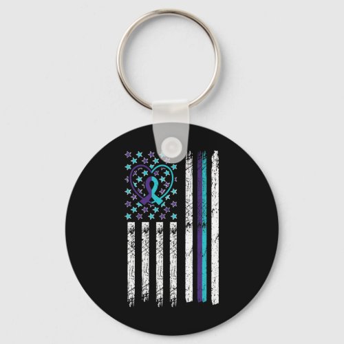 Awareness Flag Anxiety Mental Health Therapists  Keychain