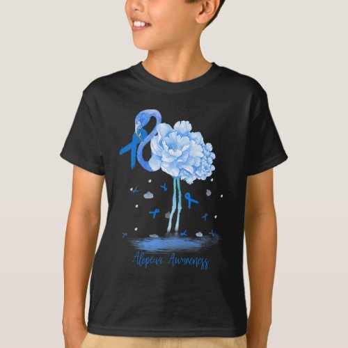 Awareness Flamingo Bule Ribbon  T_Shirt