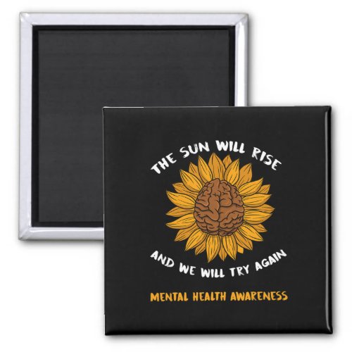 Awareness Gifts Prevention Mental Health Sunflower Magnet