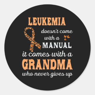 Awareness Grandma Support Leukemia Warrior Classic Round Sticker