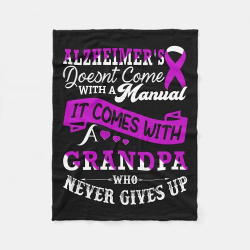 Awareness Grandpa Support Heimer Warrior  Fleece Blanket