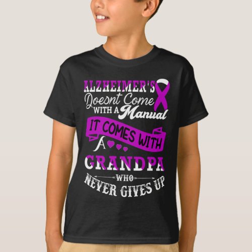 Awareness Grandpa Support Heimer Warrior  T_Shirt
