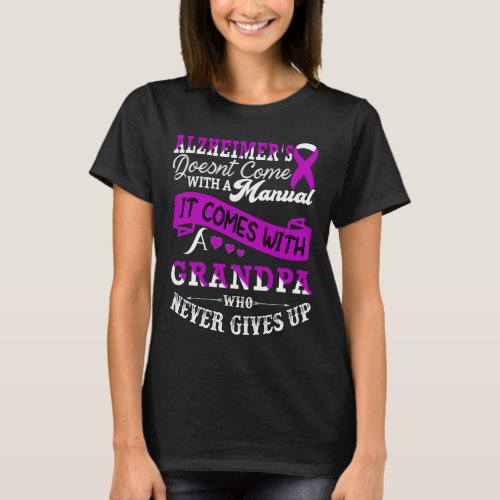 Awareness Grandpa Support Heimer Warrior  T_Shirt