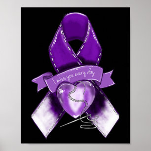 Awareness Graphic Purple Ribbon Poster