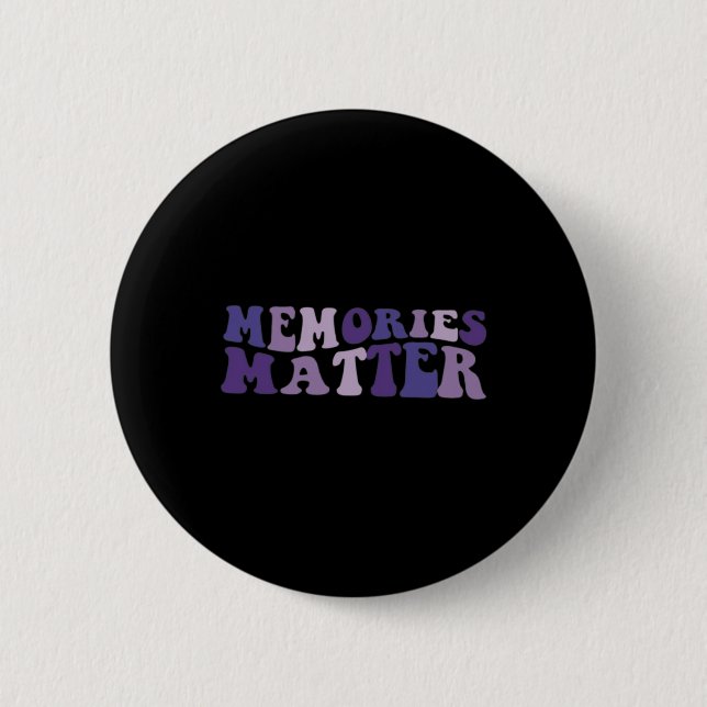 Awareness Groovy Memories Problem Purple Warrior  Button (Front)