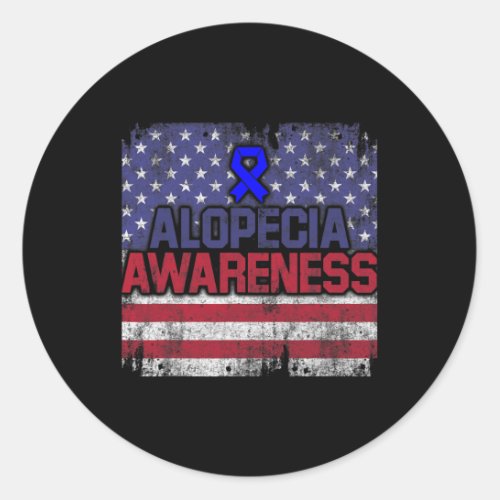 Awareness Hair Loss Warrior Fights Survivor  Classic Round Sticker