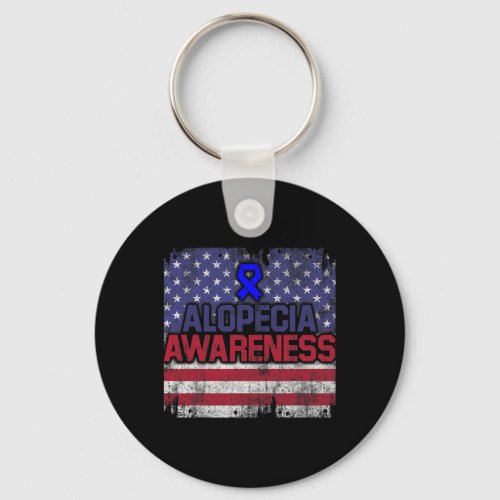 Awareness Hair Loss Warrior Fights Survivor  Keychain