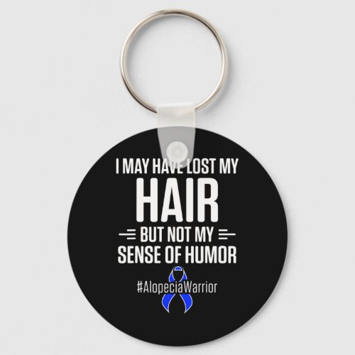 Awareness Hair Loss Warrior Humor Survivor  Keychain