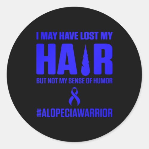 Awareness Hair Loss Warrior Survivor  Classic Round Sticker