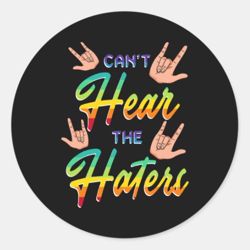 Awareness Hearing Aid Implant Asl Cant Hear The H Classic Round Sticker