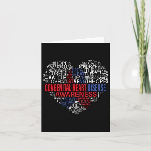 Awareness Heart Disease Fighting Hope Support Warr Card