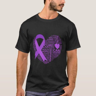 Awareness Heart Purple Ribbon  T-Shirt