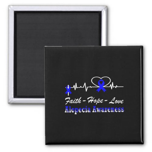 Awareness Heartbeat Christian Cross Blue Ribbon  Magnet