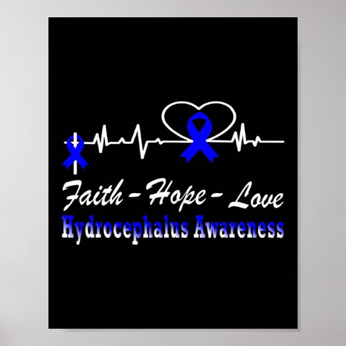 Awareness Heartbeat Christian Cross Support  Poster