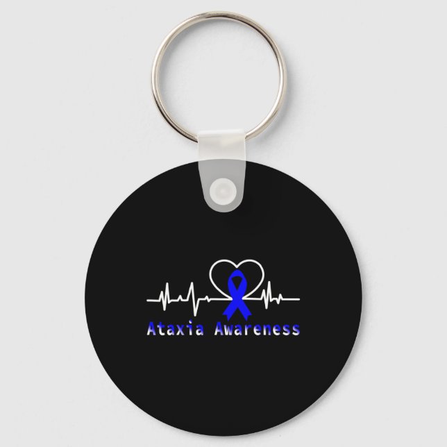 Awareness Heartbeat Warrior Support  Keychain (Front)