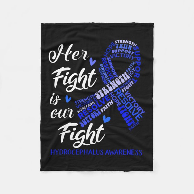 Awareness Her Fight Is Our Fight  Fleece Blanket (Front)