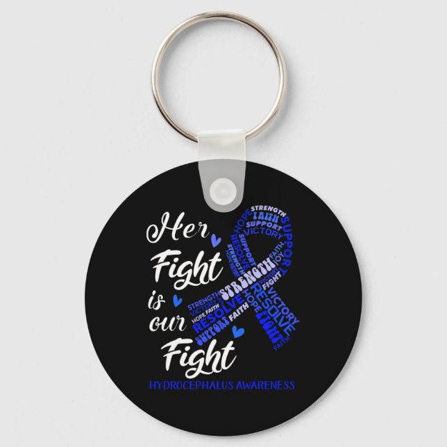 Awareness Her Fight Is Our Fight  Keychain (Front)