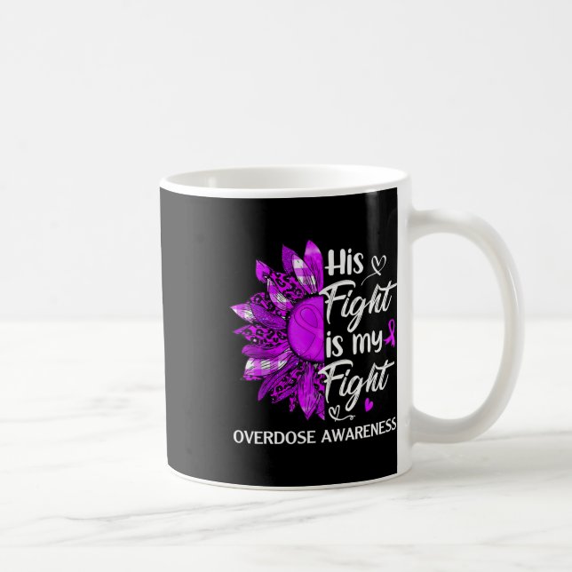 Awareness His Fight Is My Fight Leopard Sunflower  Coffee Mug (Right)