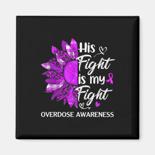 Awareness His Fight Is My Fight Leopard Sunflower  Magnet