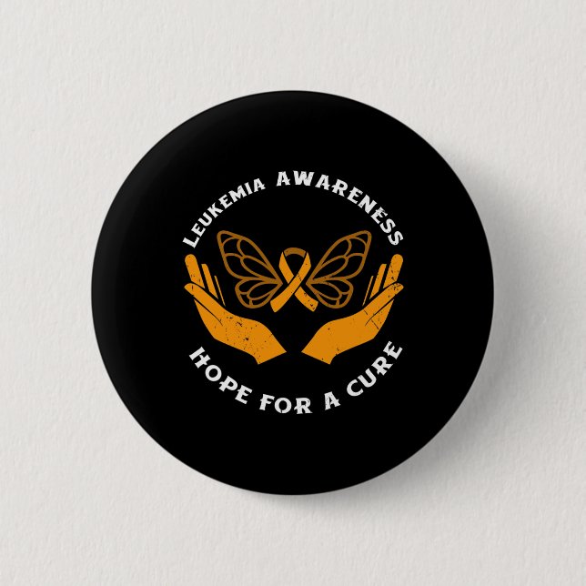 Awareness Hope For A Cure Blood Cancer  Button (Front)