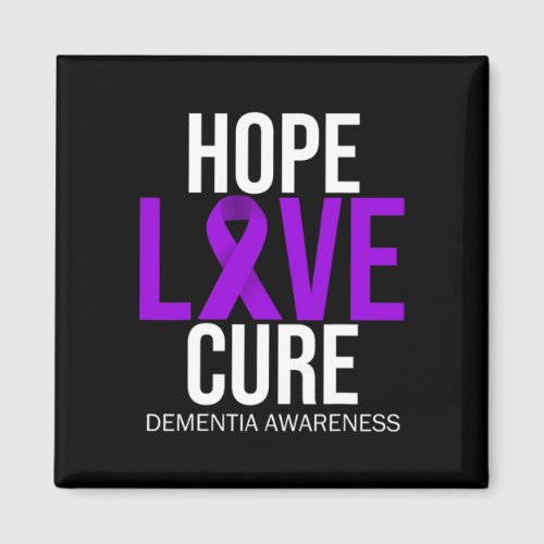 Awareness Hope Love Cure Purple Ribbon Alzheimerhe Magnet