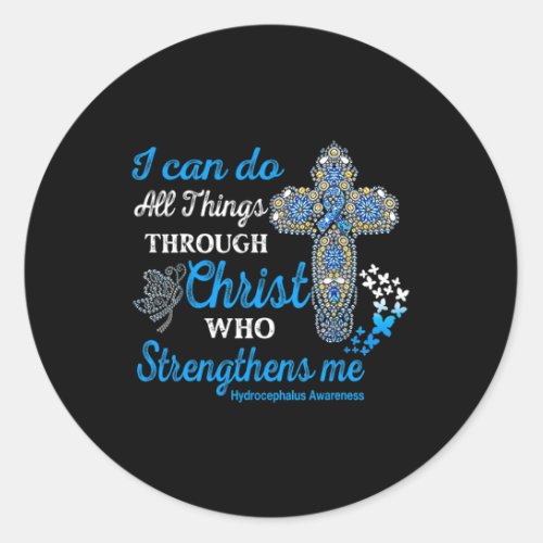 Awareness Hydrocephalus Warrior Christ  Classic Round Sticker