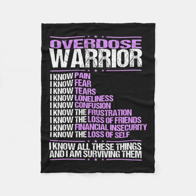 Awareness I Know Pain Survivor Purple Ribbon  Fleece Blanket (Front)