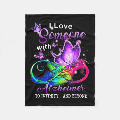 Awareness I Love Someone With Heimer  Fleece Blanket