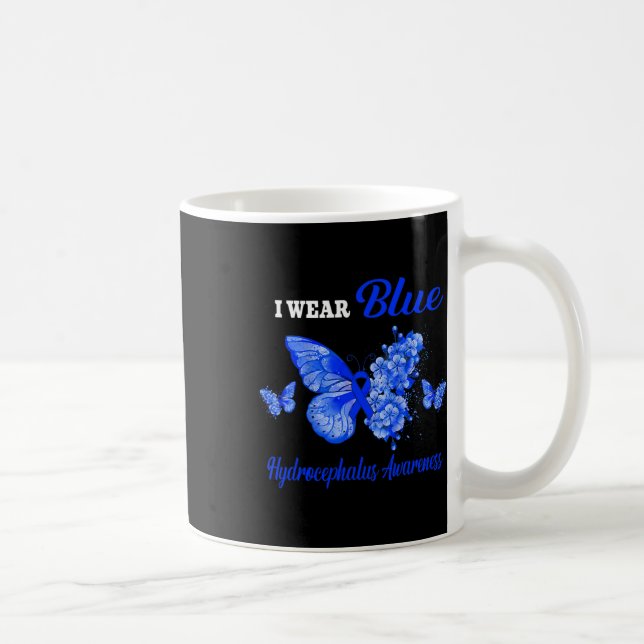Awareness I Wear Blue Butterfly  Coffee Mug (Right)