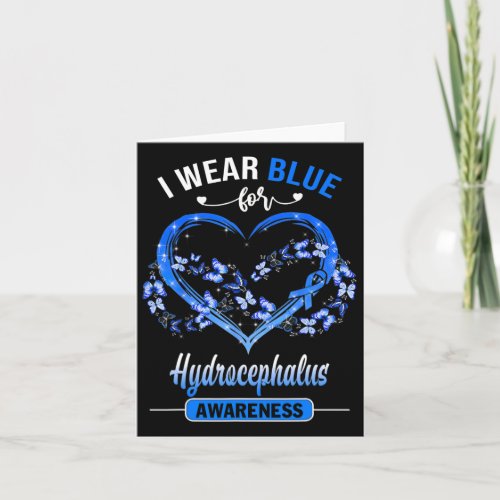 Awareness I Wear Blue Butterfly Heart  Card