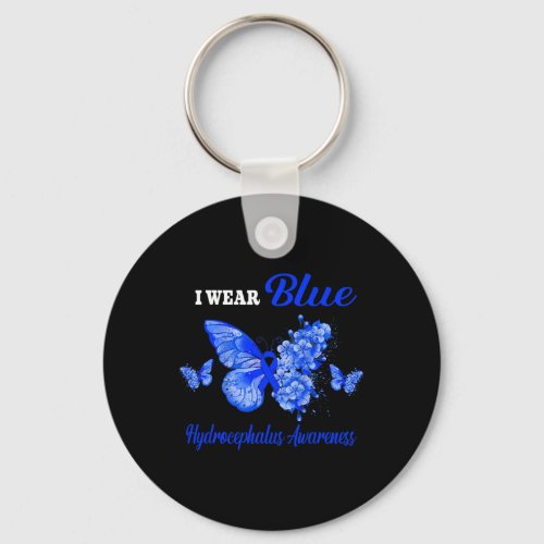 Awareness I Wear Blue Butterfly  Keychain
