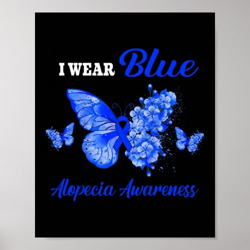 Awareness I Wear Blue Butterfly  Poster