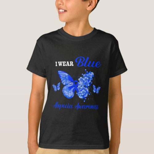 Awareness I Wear Blue Butterfly  T_Shirt