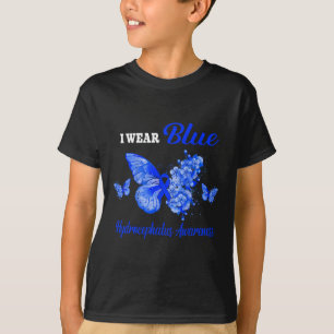 Awareness I Wear Blue Butterfly  T-Shirt