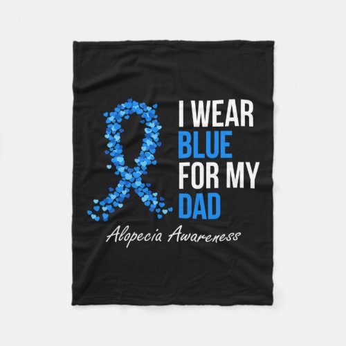 Awareness I Wear Blue For My Dad Blue Ribbon  Fleece Blanket