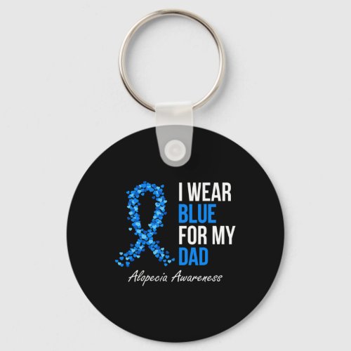 Awareness I Wear Blue For My Dad Blue Ribbon  Keychain