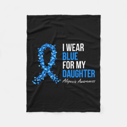 Awareness I Wear Blue For My Daughter Blue Ribbon  Fleece Blanket