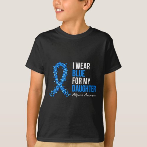 Awareness I Wear Blue For My Daughter Blue Ribbon  T_Shirt