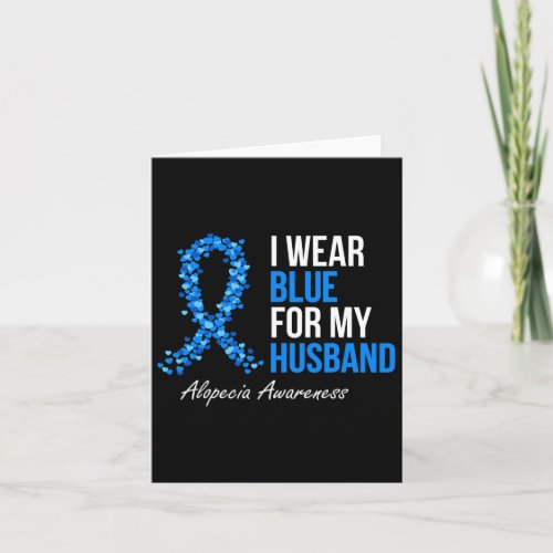 Awareness I Wear Blue For My Husband Blue Ribbon  Card