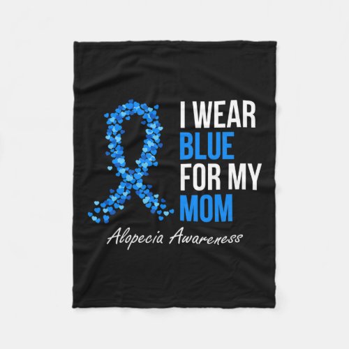 Awareness I Wear Blue For My Mom Blue Ribbon  Fleece Blanket