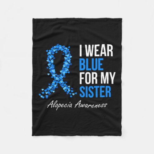 Awareness I Wear Blue For My Sister Blue Ribbon  Fleece Blanket