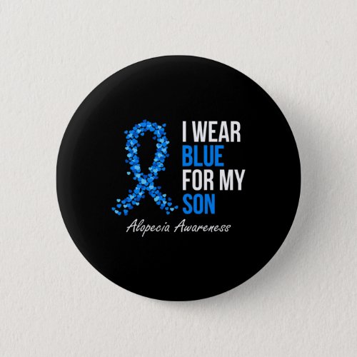 Awareness I Wear Blue For My Son Blue Ribbon  Button