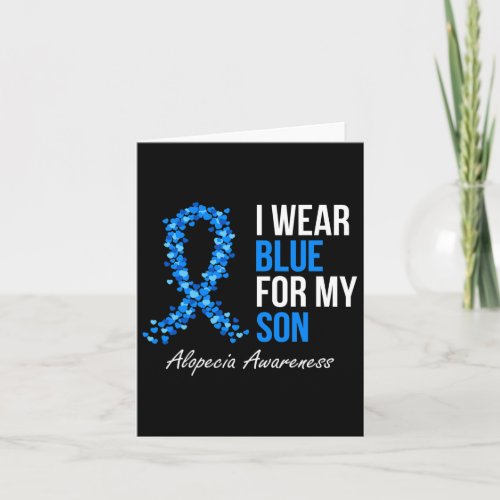 Awareness I Wear Blue For My Son Blue Ribbon  Card