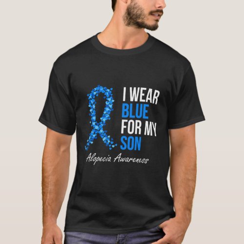 Awareness I Wear Blue For My Son Blue Ribbon  T_Shirt