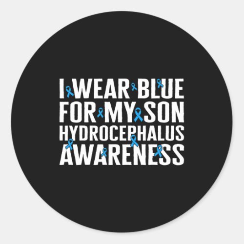 Awareness I Wear Blue For My Son Ribbon Neuros  Classic Round Sticker