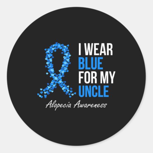 Awareness I Wear Blue For My Uncle Blue Ribbon  Classic Round Sticker