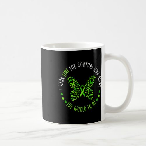 Awareness I Wear Lime For My Someone Butterfly  Coffee Mug